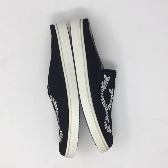 Via Spiga Rina3 Black Suede Embroidered Mules. - Picture 4 of 9